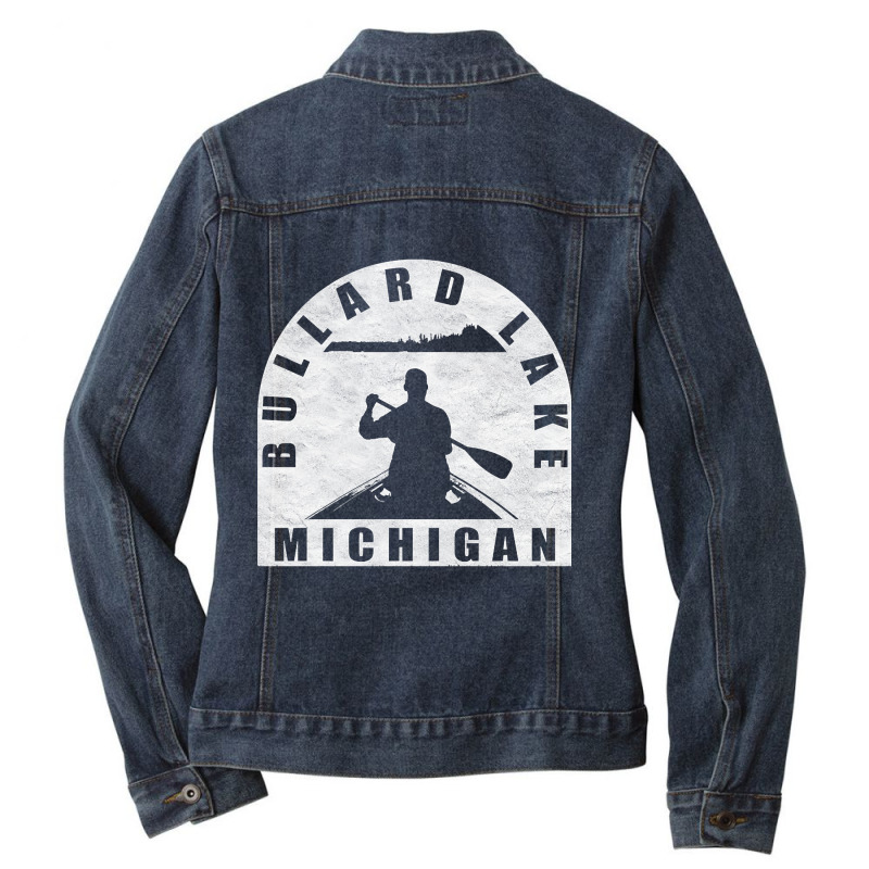 Bullard Lake Canoeing Michigan Ladies Denim Jacket by fencingderby989 | Artistshot