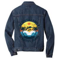 Be Gentle I Have A Sensitive Tummy, Funny Dolphins Men Denim Jacket | Artistshot