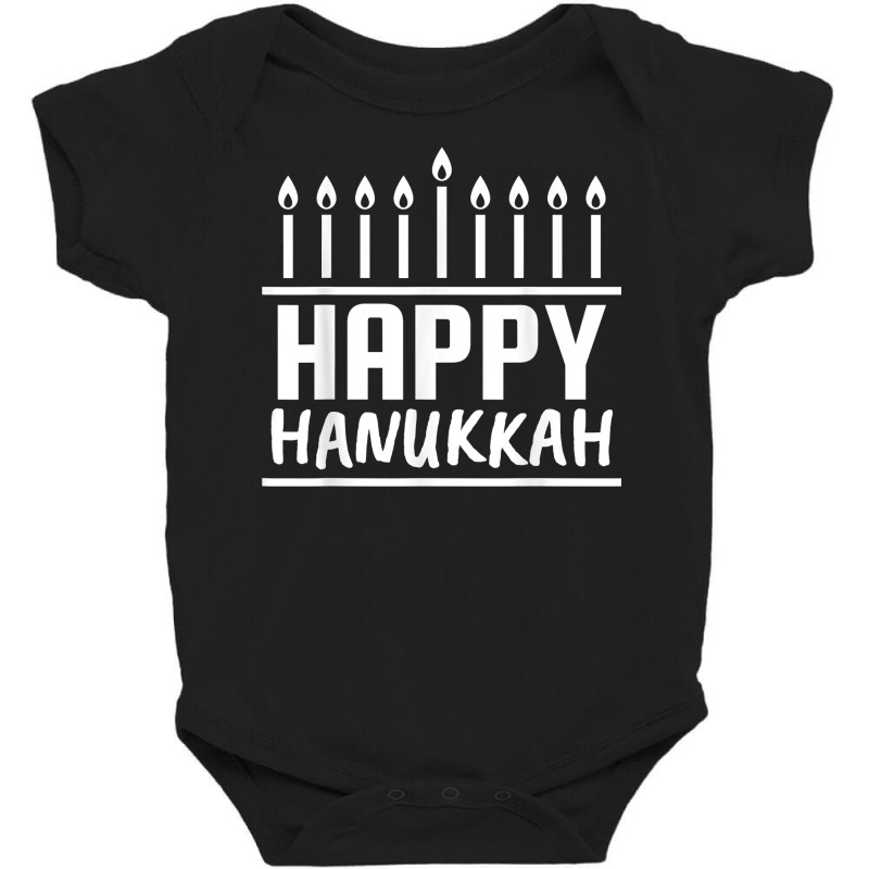 Happy Hanukkah Shirt Women Men Kids Jewish Menorah Chanukah T Shirt Baby Bodysuit | Artistshot