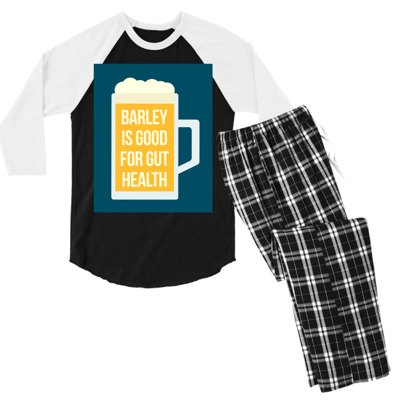 Barley Is Good For Gut Health Men's 3/4 Sleeve Pajama Set | Artistshot