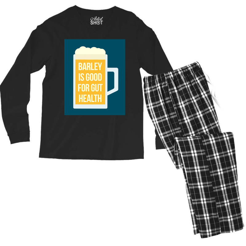 Barley Is Good For Gut Health Men's Long Sleeve Pajama Set | Artistshot