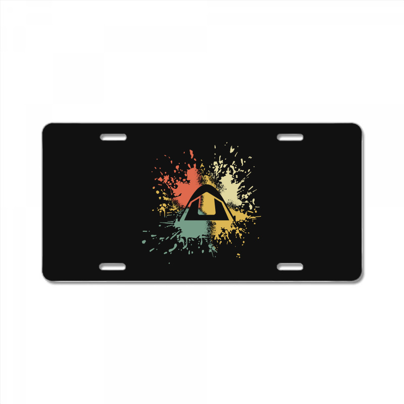 Camping Ink Splash License Plate | Artistshot