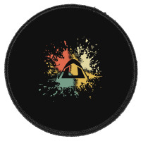 Camping Ink Splash Round Patch | Artistshot