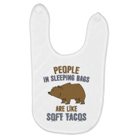 People In Sleeping Bags Bear Baby Bibs | Artistshot