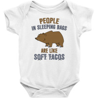 People In Sleeping Bags Bear Baby Bodysuit | Artistshot