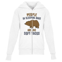 People In Sleeping Bags Bear Youth Zipper Hoodie | Artistshot