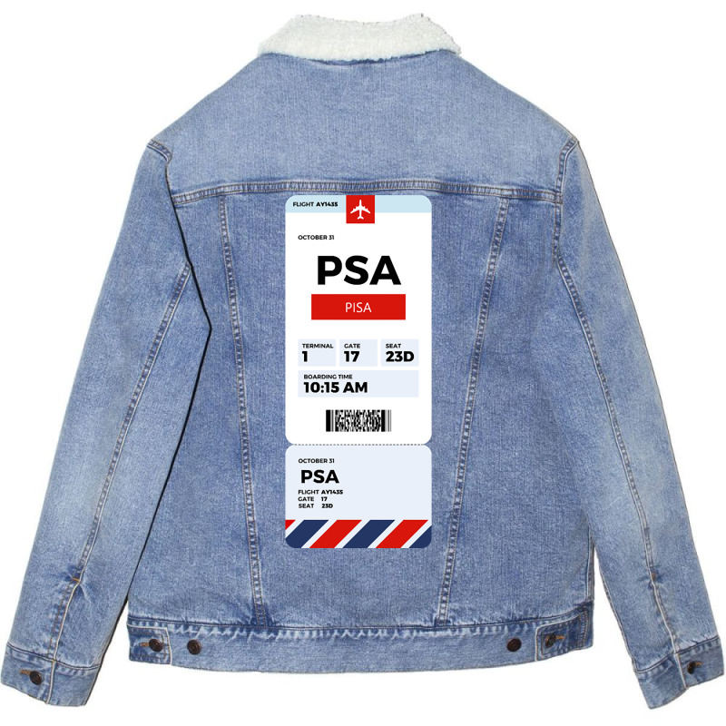 Pisa Boarding Pass Unisex Sherpa-lined Denim Jacket | Artistshot