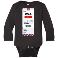 Pisa Boarding Pass Long Sleeve Baby Bodysuit | Artistshot