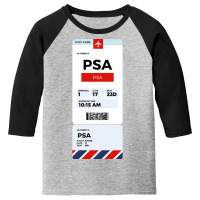 Pisa Boarding Pass Youth 3/4 Sleeve | Artistshot