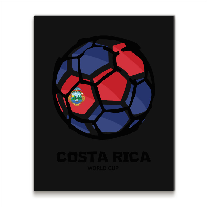 Costa Rica Football Country Flag Metal Print Vertical | Artistshot