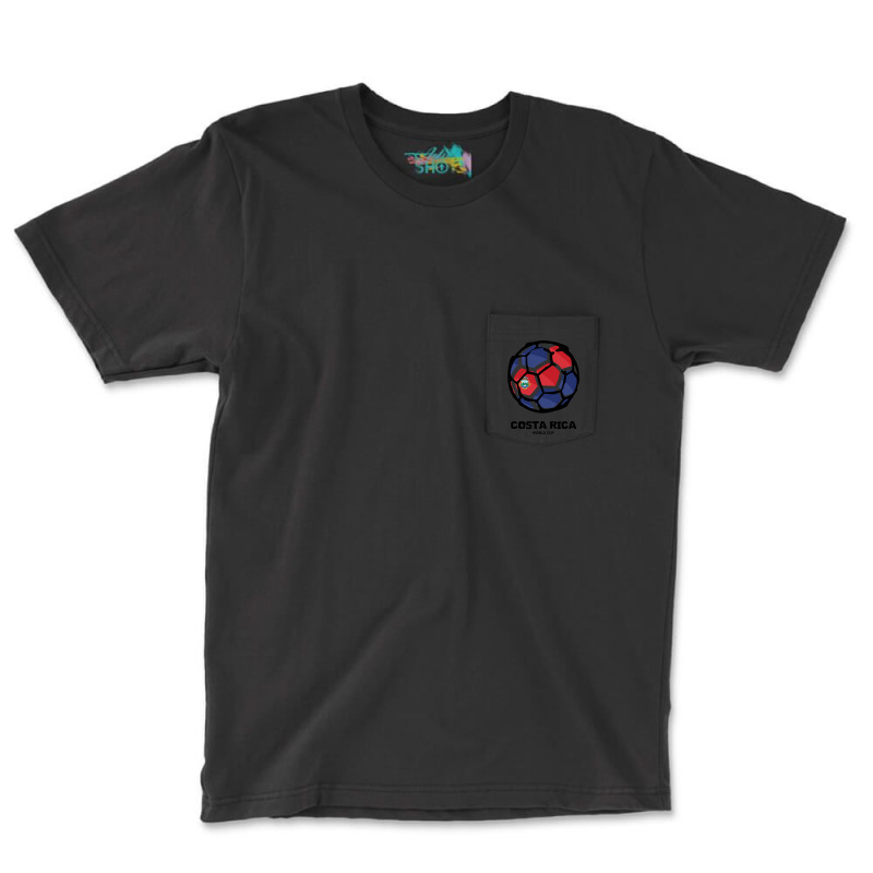 Costa Rica Football Country Flag Pocket T-shirt | Artistshot