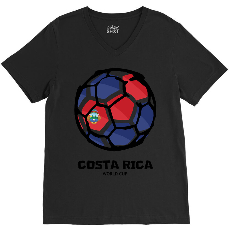 Costa Rica Football Country Flag V-neck Tee | Artistshot