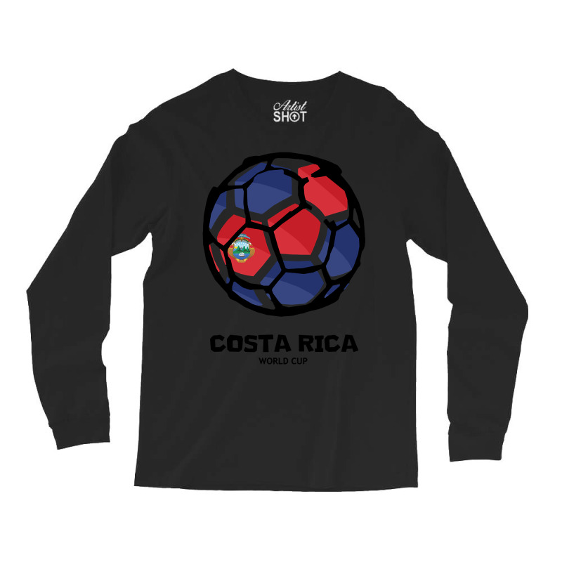 Costa Rica Football Country Flag Long Sleeve Shirts | Artistshot