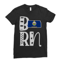 Born Kansas In Art Block Letters Ladies Fitted T-shirt | Artistshot