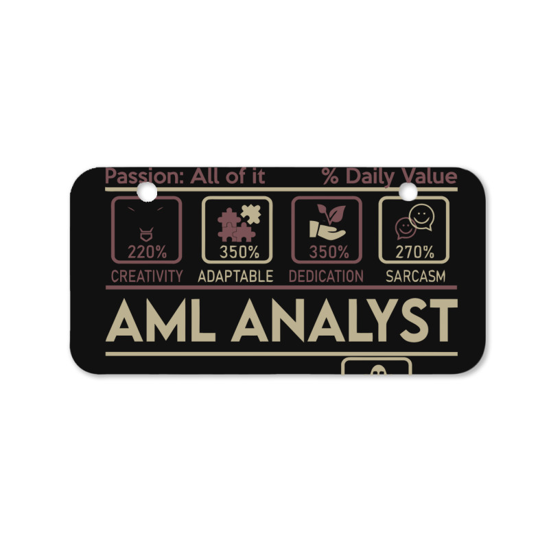 Aml Analyst T Shirt   Multitasking Daily Value Gift Item Tee Bicycle License Plate | Artistshot