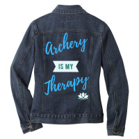 Archery Is My Therapy Ladies Denim Jacket | Artistshot