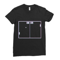 Trending Pong Game Retro Vintage Video Gamer Crt Screen Effect Gaming Ladies Fitted T-shirt | Artistshot