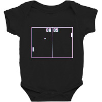 Trending Pong Game Retro Vintage Video Gamer Crt Screen Effect Gaming Baby Bodysuit | Artistshot