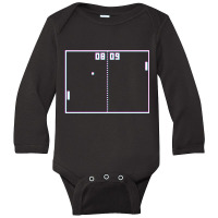 Trending Pong Game Retro Vintage Video Gamer Crt Screen Effect Gaming Long Sleeve Baby Bodysuit | Artistshot