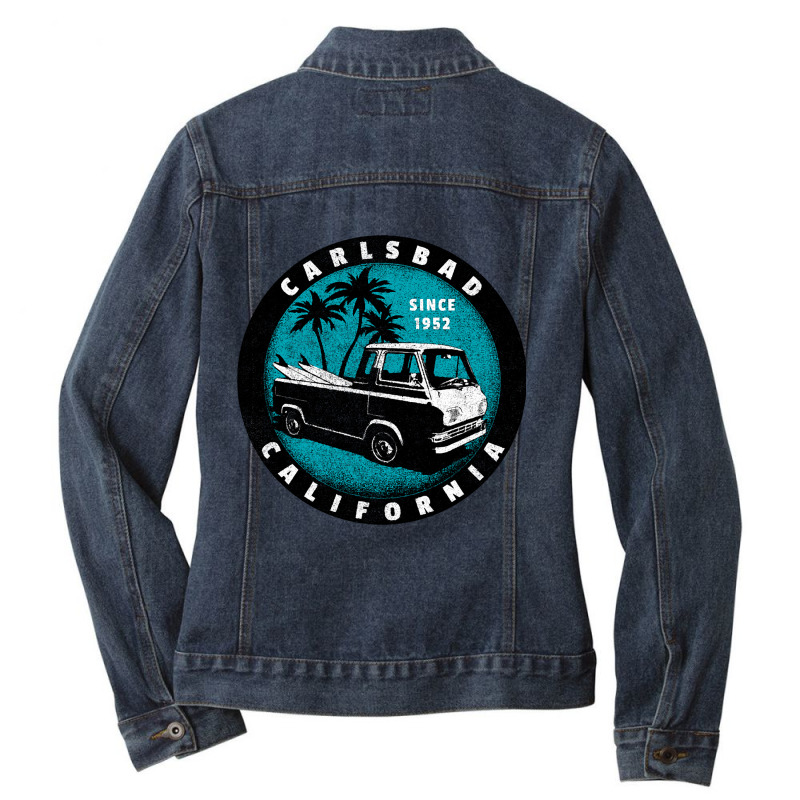 Carlsbad, California-hwtbx Ladies Denim Jacket by venbytumny | Artistshot