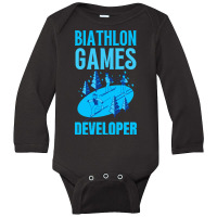 Biathlon Games Developer Long Sleeve Baby Bodysuit | Artistshot