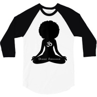 Womens Divine Feminine Black Girl Yoga Self Love Om Wellness T Shirt 3/4 Sleeve Shirt | Artistshot