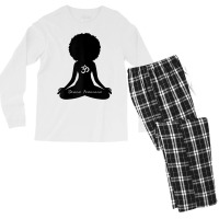 Womens Divine Feminine Black Girl Yoga Self Love Om Wellness T Shirt Men's Long Sleeve Pajama Set | Artistshot