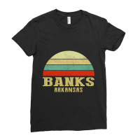 Banks Arkansas Vintage Retro Sunset Ladies Fitted T-shirt | Artistshot