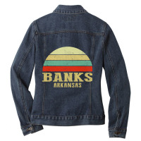 Banks Arkansas Vintage Retro Sunset Ladies Denim Jacket | Artistshot