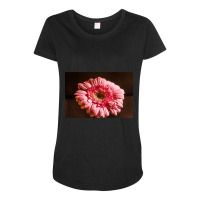 Closeup Pink Flower Watercolor Painting Maternity Scoop Neck T-shirt | Artistshot