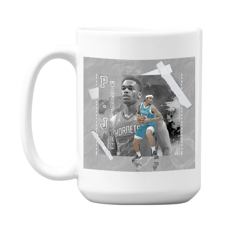 P.j. Washington Basketball Paper Poster Hornets 3 15 Oz Coffee Mug | Artistshot