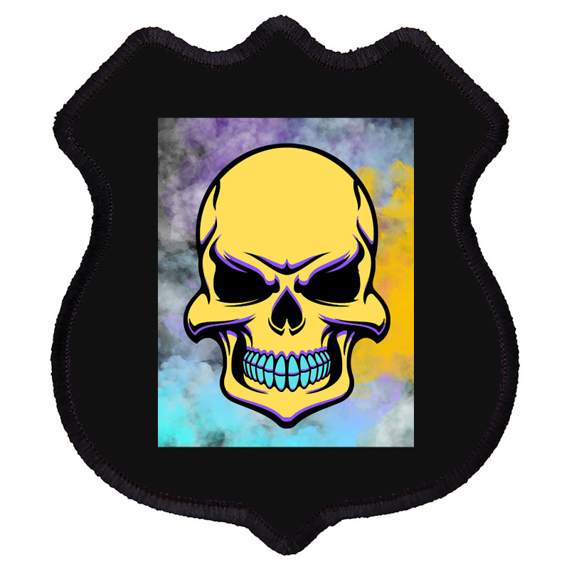 Cool Smiling Skull Shield Patch | Artistshot