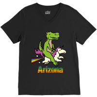 Arizona Tshirt Gift Dinosaur Riding Unicorn T Rex Kids Boy Girl Teen B V-neck Tee | Artistshot