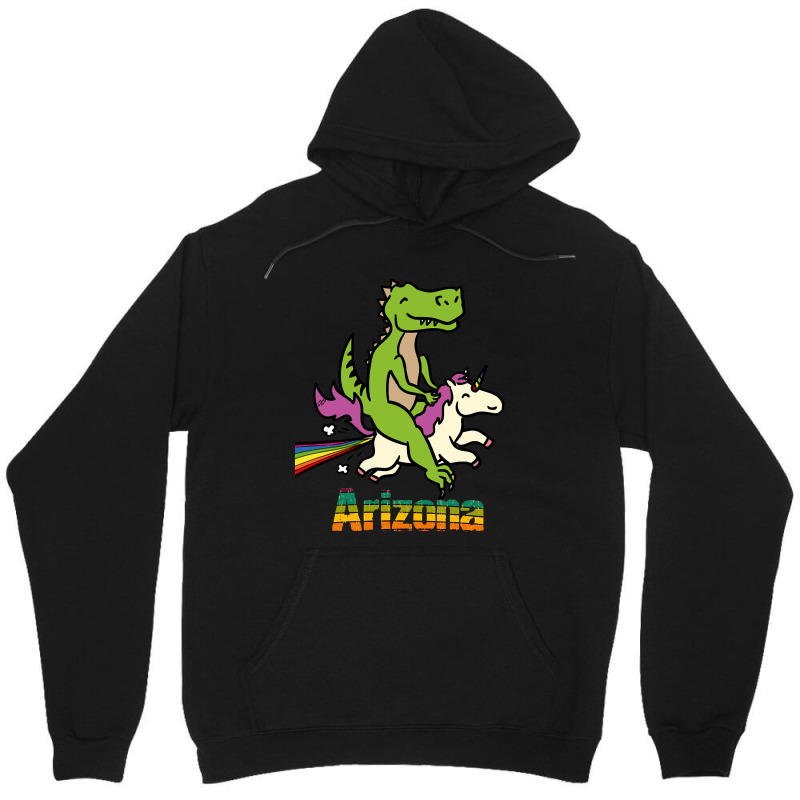 Arizona Tshirt Gift Dinosaur Riding Unicorn T Rex Kids Boy Girl Teen B Unisex Hoodie by stumbledfeatures425 | Artistshot