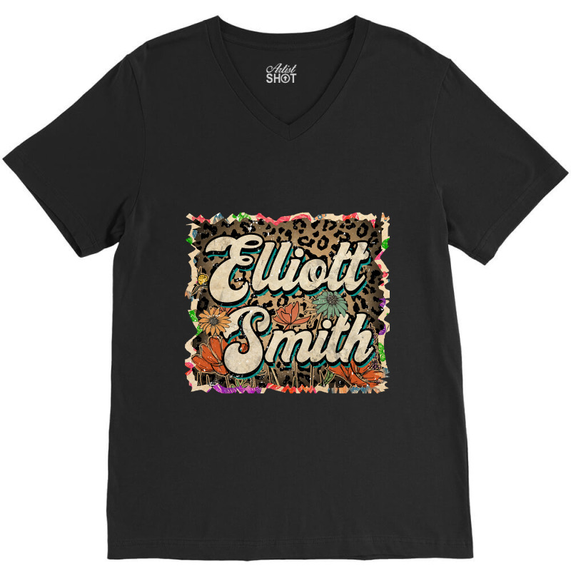 Beautiful Flowers Quest Elliott Proud Name V-neck Tee | Artistshot