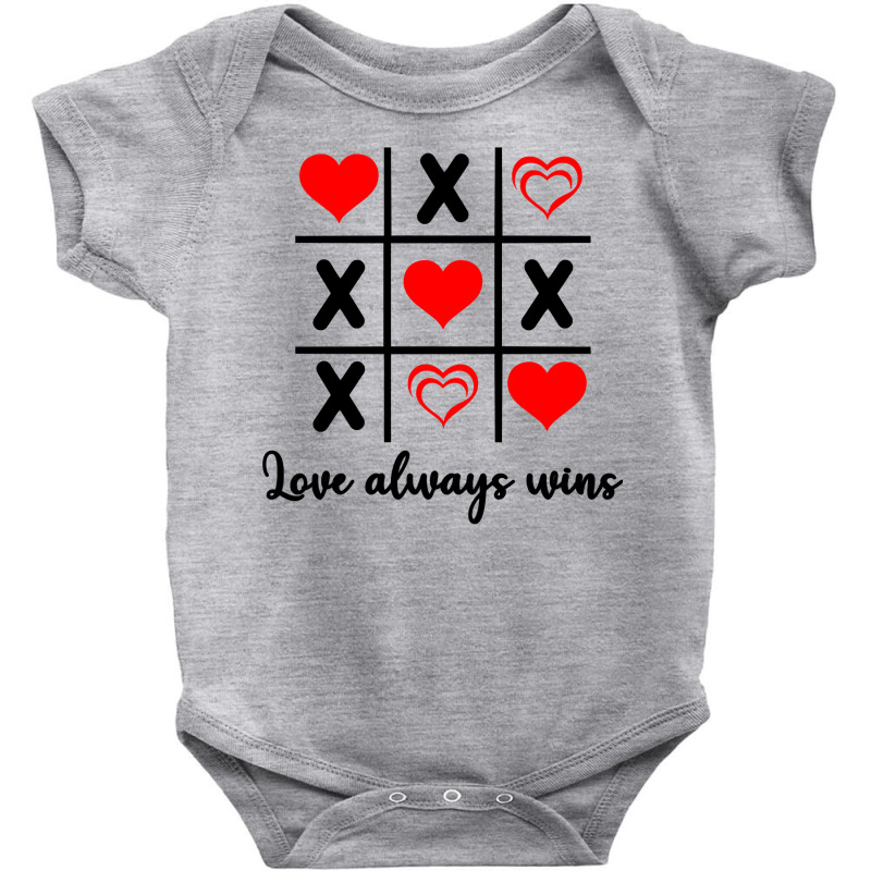 Love Always, Wins Tris Tic Tac Toe Valentines Day Sweatshirt Baby Bodysuit | Artistshot