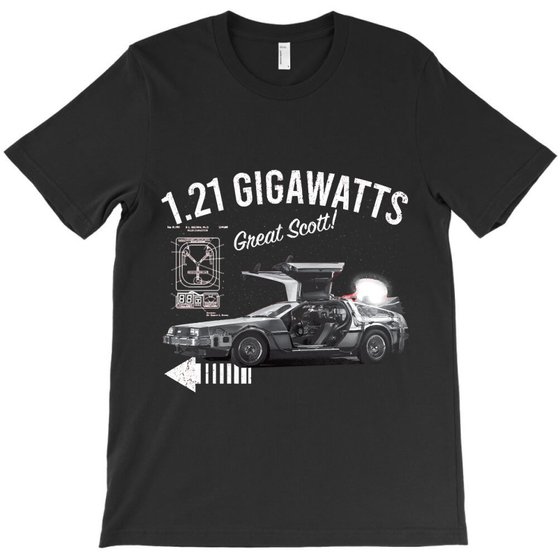 Back To The Future 1.21 Gigawatts Delorean Car T-Shirt by samplesend0 | Artistshot