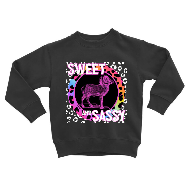 Bighorn Ram Sheep Sweet And Sassy Animal Rainbow Leopard Print Toddler Sweatshirt by jauntdemant049 | Artistshot