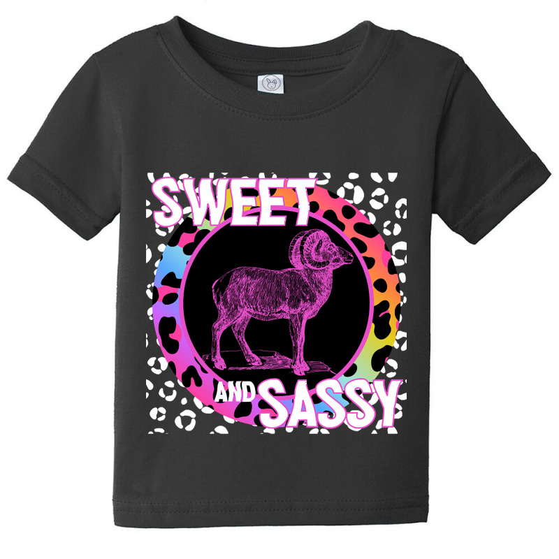 Bighorn Ram Sheep Sweet And Sassy Animal Rainbow Leopard Print Baby Tee by jauntdemant049 | Artistshot