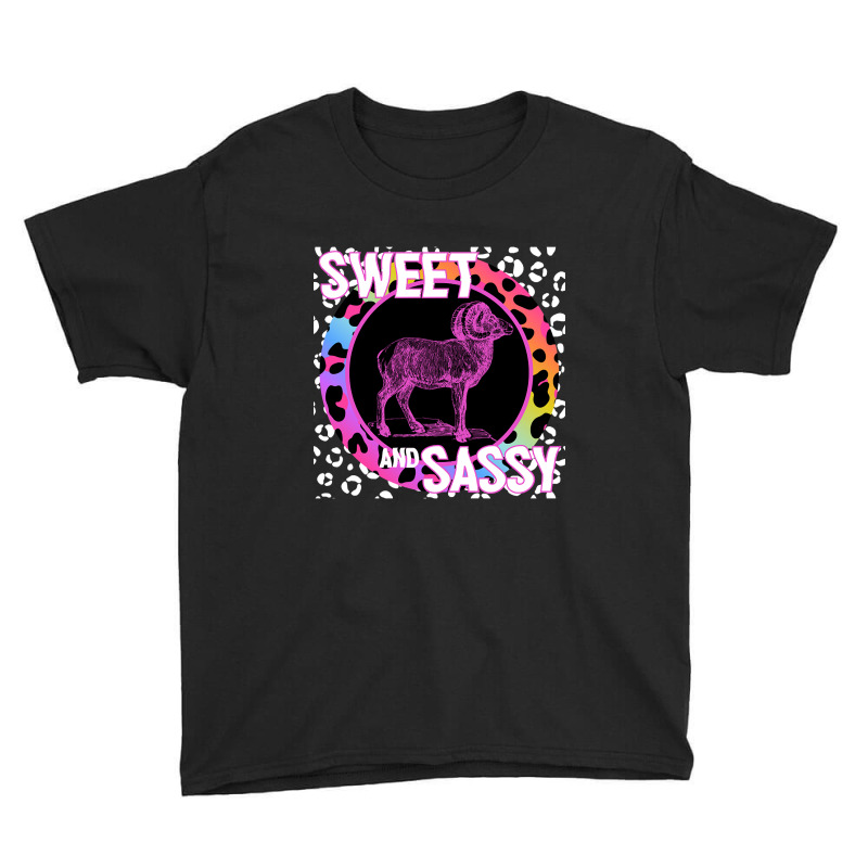 Bighorn Ram Sheep Sweet And Sassy Animal Rainbow Leopard Print Youth Tee by jauntdemant049 | Artistshot