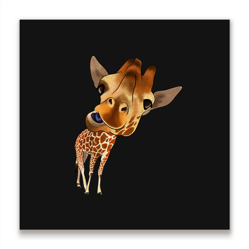 Hot Trend Crazy Giraffe Metal Print Square | Artistshot