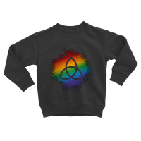 Paint Splatter Lgbtq Pride Rainbow Triquetra Symbol Toddler Sweatshirt | Artistshot