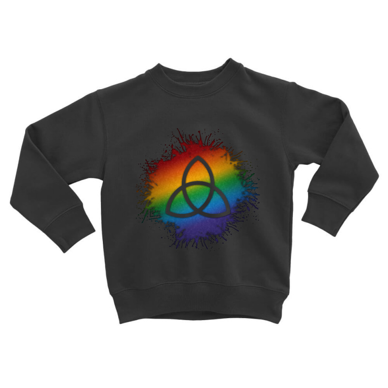 Paint Splatter Lgbtq Pride Rainbow Triquetra Symbol Toddler Sweatshirt | Artistshot