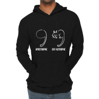 Apostrophe Vs Catastrophe. Funny Cat Pun English Grammar Lightweight Hoodie | Artistshot