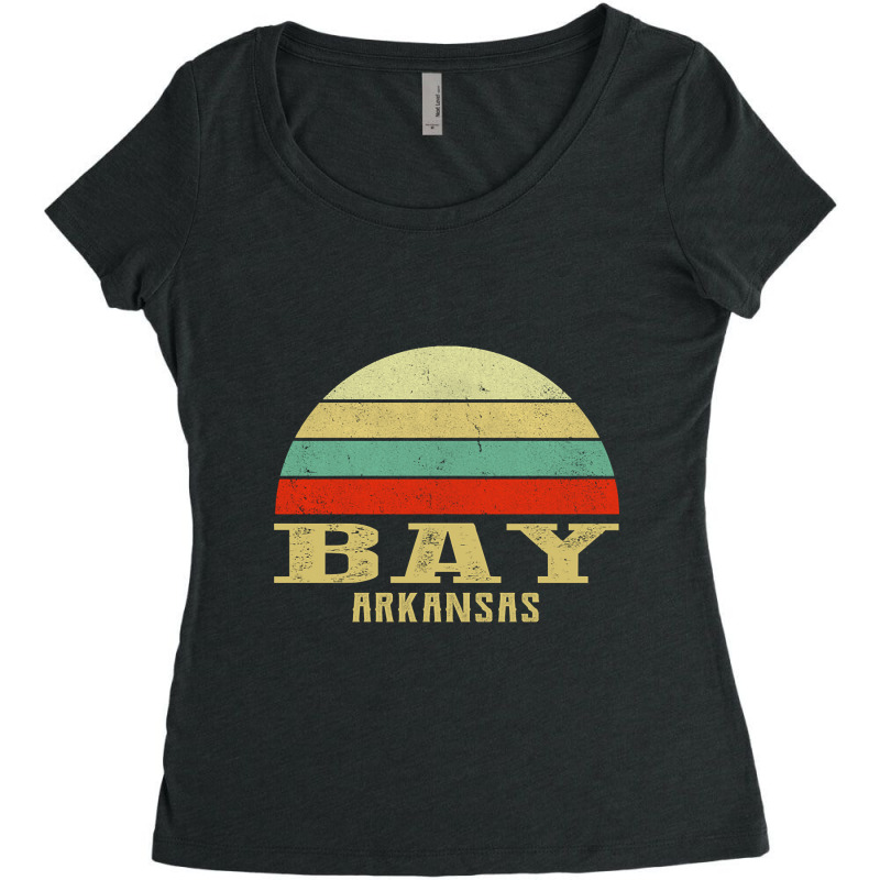 Bay Arkansas Vintage Retro Sunset Women's Triblend Scoop T-shirt by ternacanuda | Artistshot