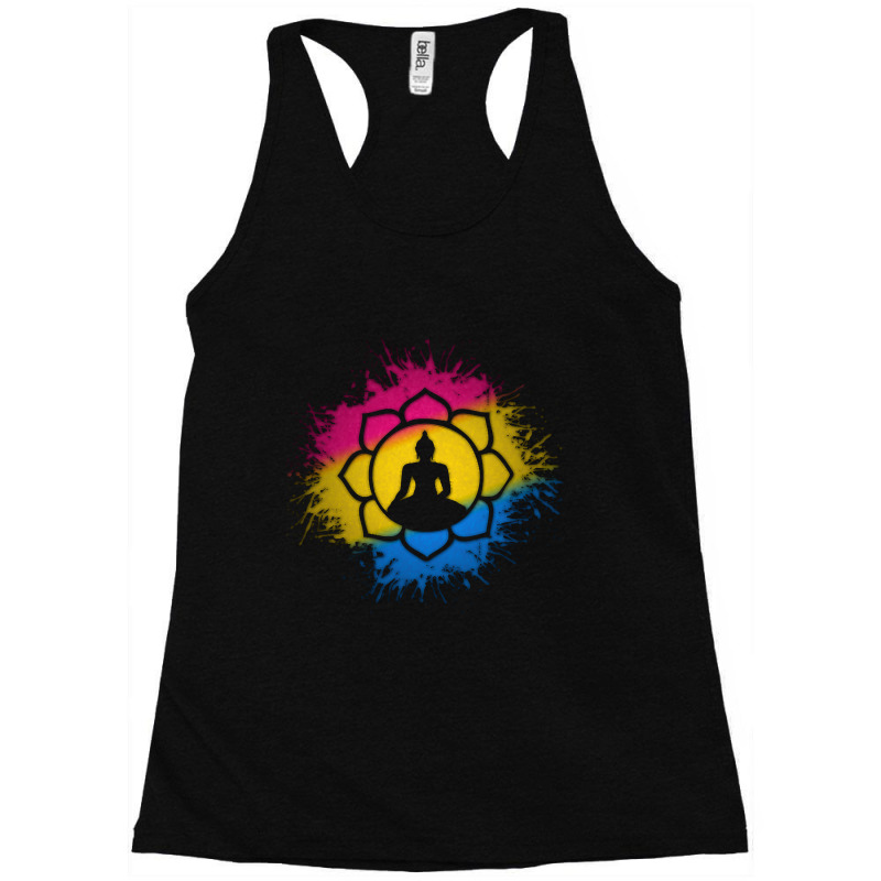 Paint Splatter Pansexual Pride Lotus Symbol Racerback Tank by mrbigzeroht | Artistshot