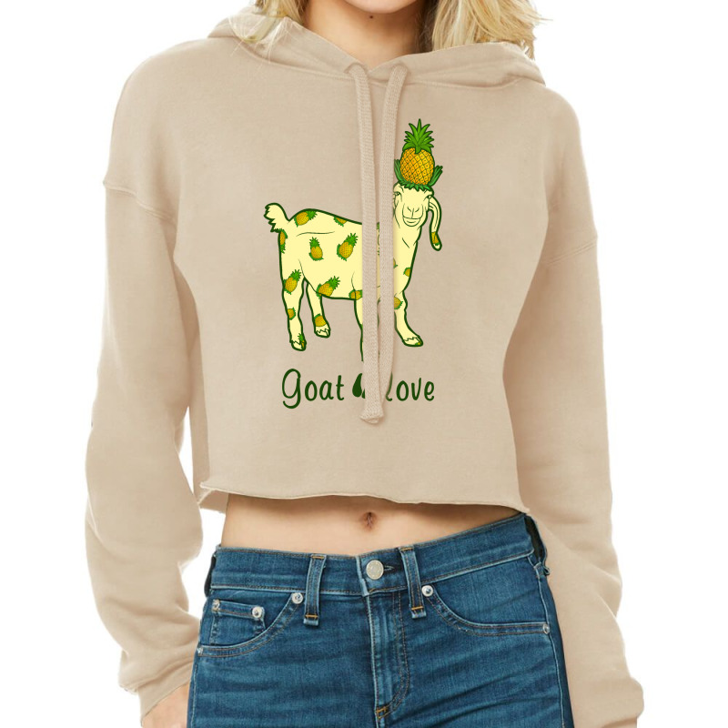 Goat Love Pinapple Cropped Hoodie by hoainv | Artistshot