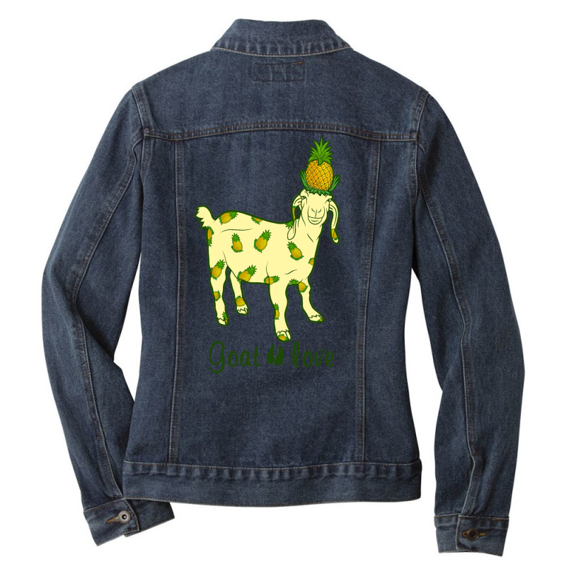 Goat Love Pinapple Ladies Denim Jacket by hoainv | Artistshot