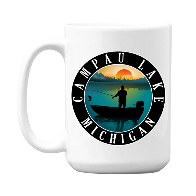 Campau Lake Fishing Michigan Sunset 15 Oz Coffee Mug | Artistshot