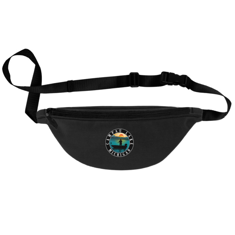 Campau Lake Fishing Michigan Sunset Fanny Pack | Artistshot